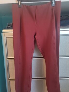 Rachel Zoe Rust Ponte Leggings with Black Waistband